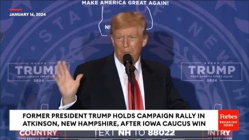 FULL_ Trump Holds Campaign Rally In New Hampshire With Vivek Ramaswamy After Iowa Caucus Victory 27-19 screenshot- Screenshotplease